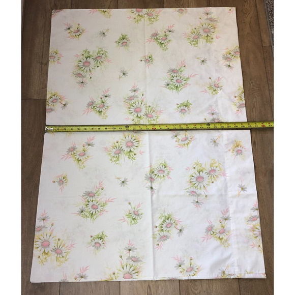 Vintage Springmaid Wondercale Non Iron USA 2 Standard Pillowcases Floral MCM - Picture 4 of 7